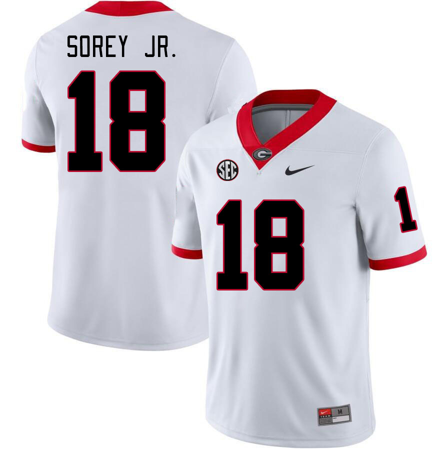 Georgia Bulldogs #18 Xavian Sorey Jr. College Football Jerseys Stitched-White
